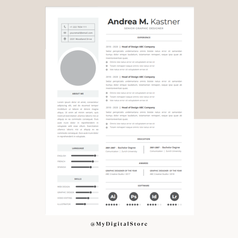 Elegant Web Designer CV Template