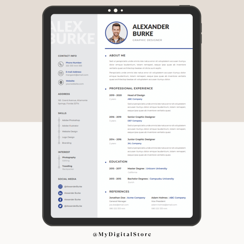 modern resume template