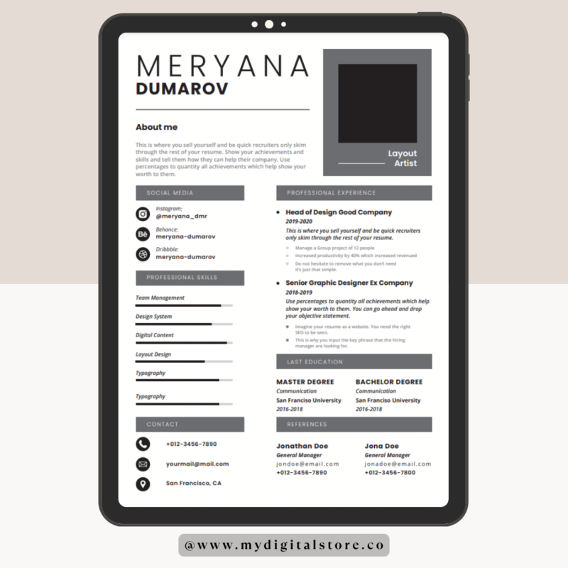 Professional CV Resume Template - Stand Out and Land Your Dream Job