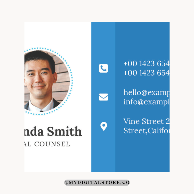Elevate your professional presence with this sleek and modern legal counsel business card template. Fully customizable PSD files included for easy editing.