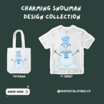 Charming Snowman Digital Illustration - Perfect for Winter Designs!