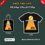 Get abducted in style! This "Free Taxi" UFO-themed digital t-shirt design combines vibrant colors and a quirky alien concept perfect for creative fashionistas. Available in AI, EPS, PNG, and CDR formats.