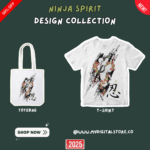 Dynamic "Ninja Spirit" T-Shirt Design blending ninja power and floral elegance. Available in high-quality EPS and PNG formats, perfect for apparel and creative projects.
