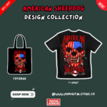 Unleash your patriotic side with the "American Sheepdog" skull design. Perfect for T-shirts, posters, and other creative projects. Includes PNG, EPS, and PSD formats.